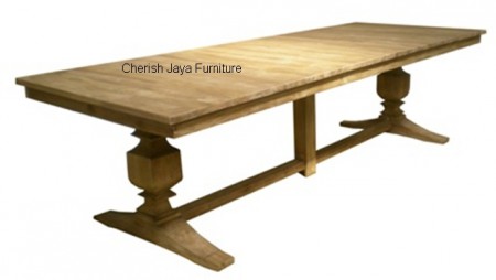 Code: SJDT 032 Name: Lumpang Tressel Dining Table Size:  W=180 x D=90  x H=78 cm  W=220 x D=100 x H=78 cm W=260 x D=100 x H=78 cm W=280 x D=100 x H=78 cm Thickness top = 4 cm Thickness leg = 14 cm Wood: Solid Teakwood